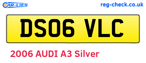 DS06VLC are the vehicle registration plates.