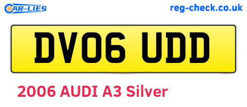DV06UDD are the vehicle registration plates.