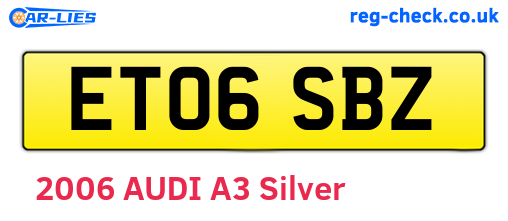 ET06SBZ are the vehicle registration plates.