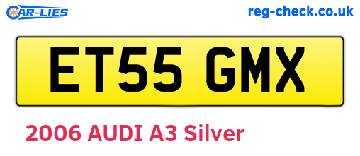 ET55GMX are the vehicle registration plates.