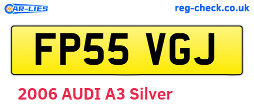 FP55VGJ are the vehicle registration plates.