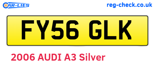 FY56GLK are the vehicle registration plates.
