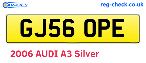 GJ56OPE are the vehicle registration plates.