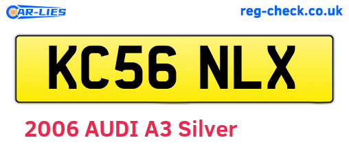KC56NLX are the vehicle registration plates.