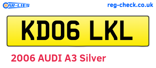 KD06LKL are the vehicle registration plates.