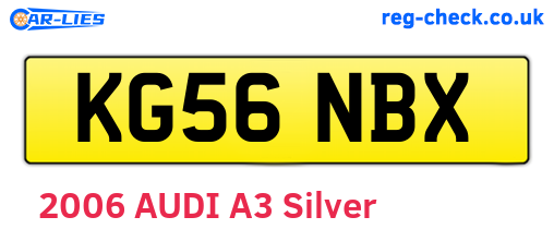 KG56NBX are the vehicle registration plates.