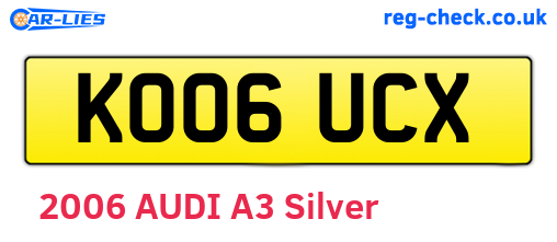 KO06UCX are the vehicle registration plates.