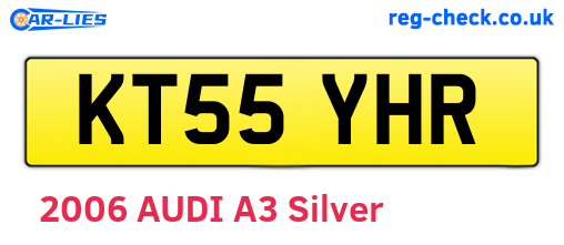 KT55YHR are the vehicle registration plates.