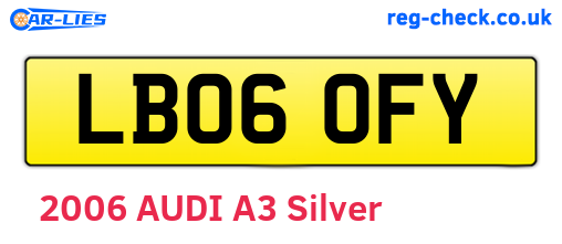 LB06OFY are the vehicle registration plates.