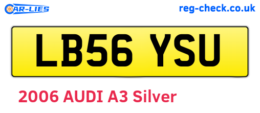 LB56YSU are the vehicle registration plates.