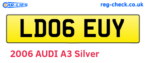 LD06EUY are the vehicle registration plates.