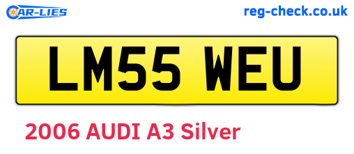 LM55WEU are the vehicle registration plates.