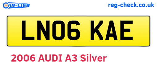 LN06KAE are the vehicle registration plates.