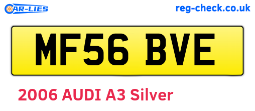 MF56BVE are the vehicle registration plates.