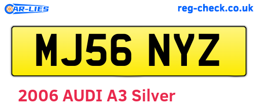 MJ56NYZ are the vehicle registration plates.