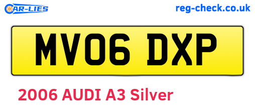 MV06DXP are the vehicle registration plates.