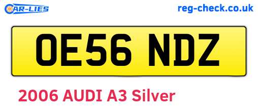 OE56NDZ are the vehicle registration plates.
