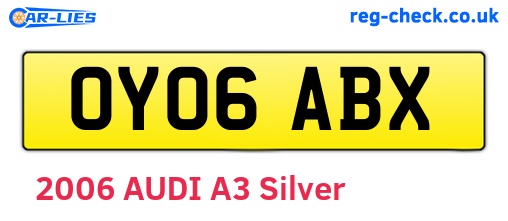 OY06ABX are the vehicle registration plates.