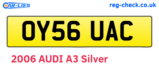 OY56UAC are the vehicle registration plates.