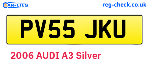 PV55JKU are the vehicle registration plates.