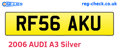 RF56AKU are the vehicle registration plates.