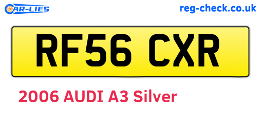 RF56CXR are the vehicle registration plates.