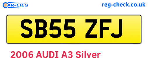 SB55ZFJ are the vehicle registration plates.