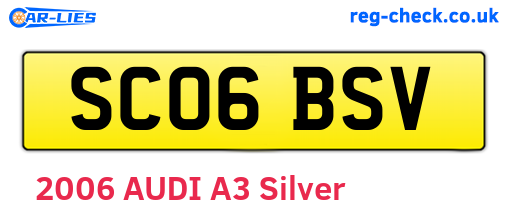 SC06BSV are the vehicle registration plates.