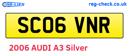 SC06VNR are the vehicle registration plates.