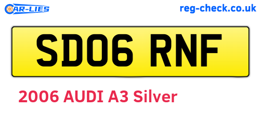 SD06RNF are the vehicle registration plates.