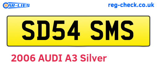 SD54SMS are the vehicle registration plates.