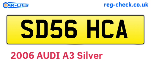 SD56HCA are the vehicle registration plates.