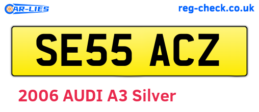 SE55ACZ are the vehicle registration plates.