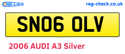 SN06OLV are the vehicle registration plates.