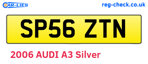 SP56ZTN are the vehicle registration plates.