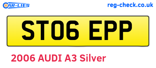 ST06EPP are the vehicle registration plates.