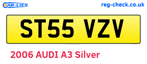ST55VZV are the vehicle registration plates.