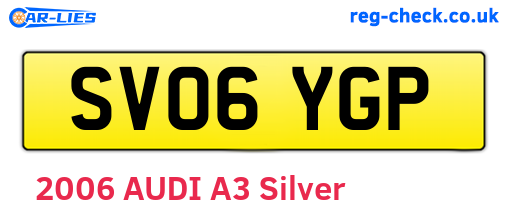 SV06YGP are the vehicle registration plates.