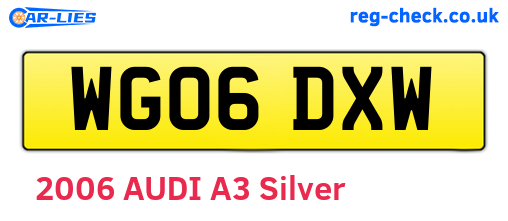 WG06DXW are the vehicle registration plates.