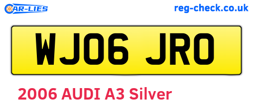 WJ06JRO are the vehicle registration plates.