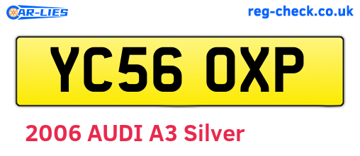 YC56OXP are the vehicle registration plates.