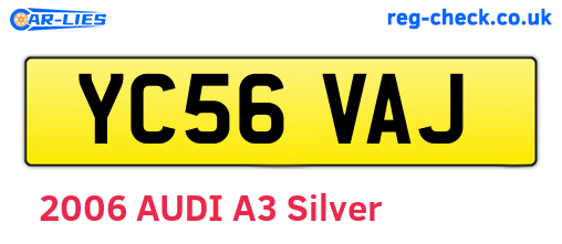 YC56VAJ are the vehicle registration plates.
