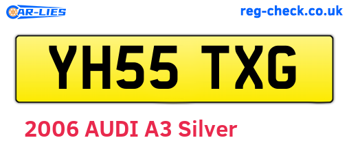 YH55TXG are the vehicle registration plates.