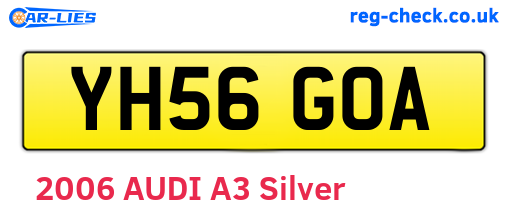 YH56GOA are the vehicle registration plates.