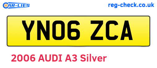 YN06ZCA are the vehicle registration plates.