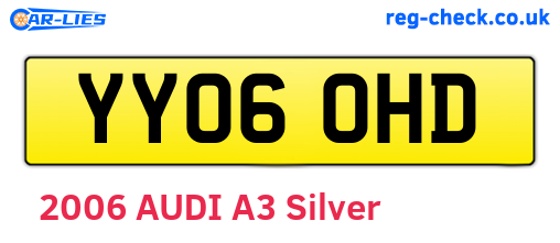 YY06OHD are the vehicle registration plates.