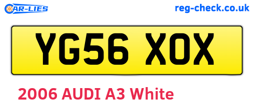 YG56XOX are the vehicle registration plates.
