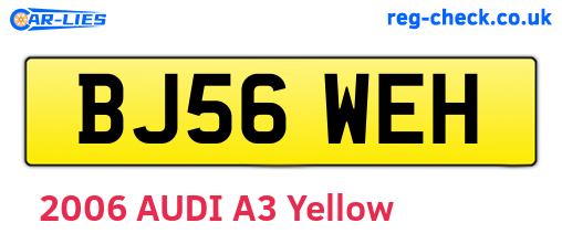 BJ56WEH are the vehicle registration plates.