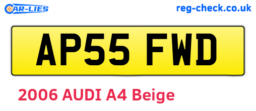 AP55FWD are the vehicle registration plates.