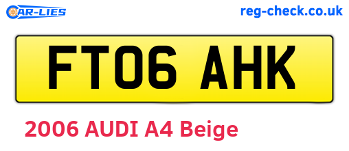 FT06AHK are the vehicle registration plates.